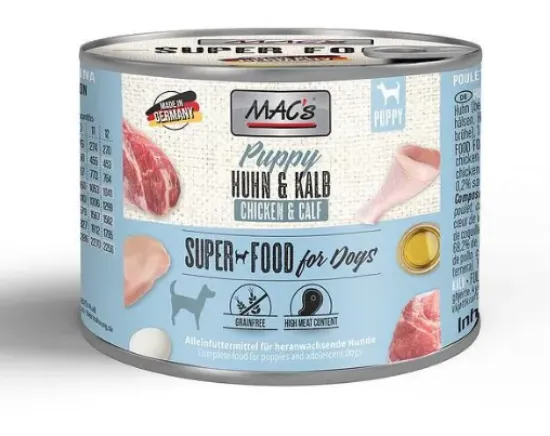 Снимка на Mac's Dog Puppy chicken and beef - Пълноценна консервирана храна за подрастващи кученца, без зърно , с пилешко и говеждо
