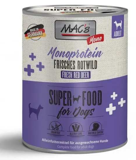Снимка на Mac's Dog Monoprotein консерва с 99% еленско месо за кучета