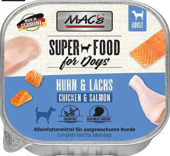 Снимка на Mac’s Dog Salmon & Chicken - Премиум пастет за кучета със сьомга и пилешко месо