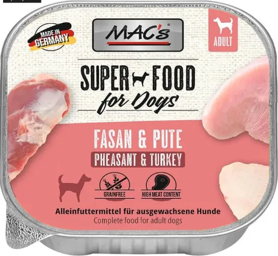 Снимка на Mac’s Dog Pheasant & Turkey - Премиум пастет за кучета с пуешко месо и фазан