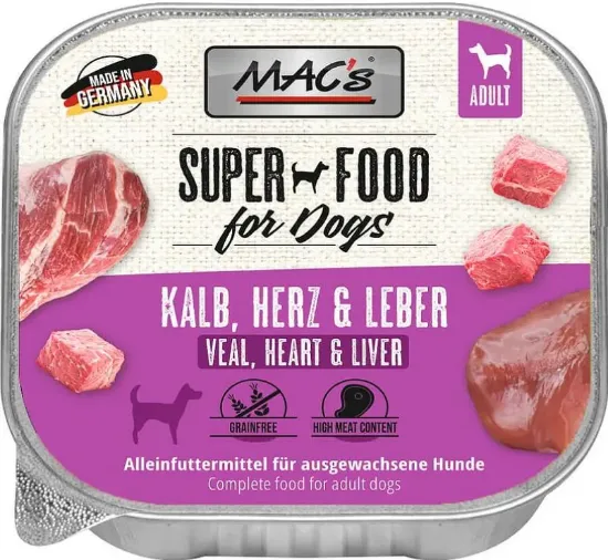 Снимка на Mac's Dog Adult пастет с телешко, сърца и черен дроб за кучета