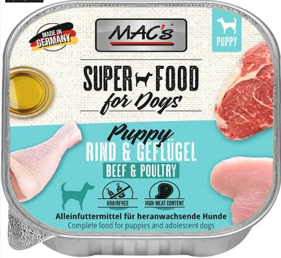 Снимка на Mac's Dog Puppy пастет пиле, сърца и дроб за подрастващи кучета