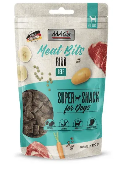 Снимка на Mac's Meat Bits меко лакомство с говеждо, моркови и ленено семе