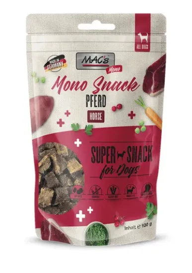 Снимка на Mac's Monoprotein VetCare Horse меко лакомство с конско, спирулина и червени боровинки