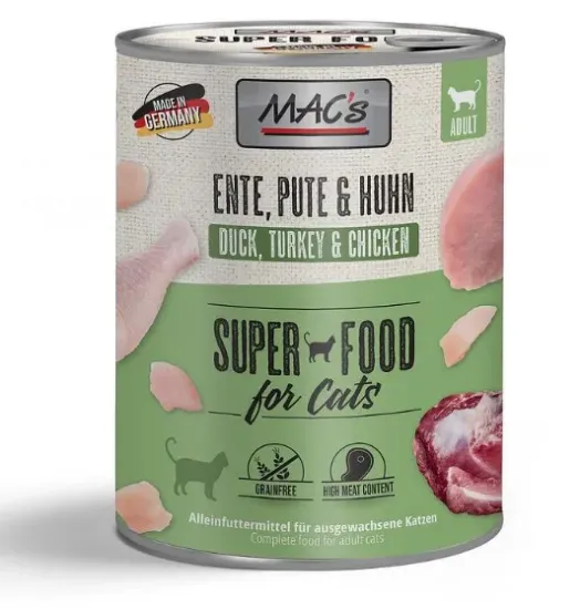 Снимка на Mac’s Cat Duck , Chicken and Turkey - Премиум консервирана храна за котки микс от патешко, пилешко и пуешко месо,