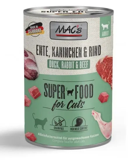 Снимка на Mac’s Cat Beef , Duck and Rabbit - Премиум консервирана храна за котки с патешко , телешко и заешко месо