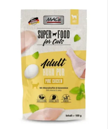 Снимка на Mac's Cat Chicken with hurbs - Супер премиум пауч за котки с пилешко месо и билки, 4 броя х 100 гр.