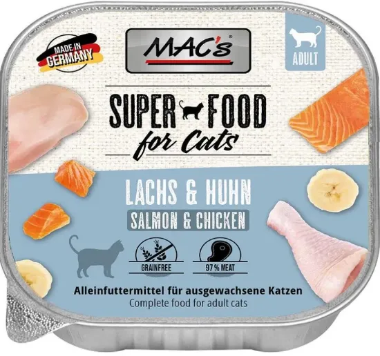 Снимка на Mac’s Cat Pure Chicken and Salmon - Премиум пастет за котки , без зърно , със сьомга и пилешко месо и банан