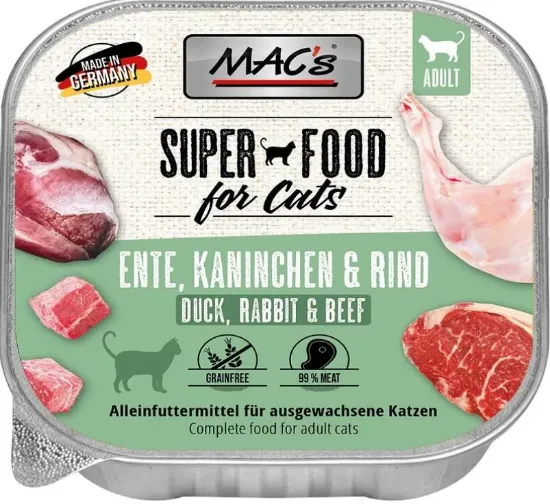 Снимка на Mac’s Cat Pure Duck , Rabbit and Beef - Премиум пастет за котки , без зърно , с патешко , заешко и говеждо месо