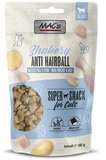 Снимка на Mаc's Cat Shakery Snack Anti-Hairball - Премиум лакомство за котки , без зърно , против космени топки,снакс с говеждо