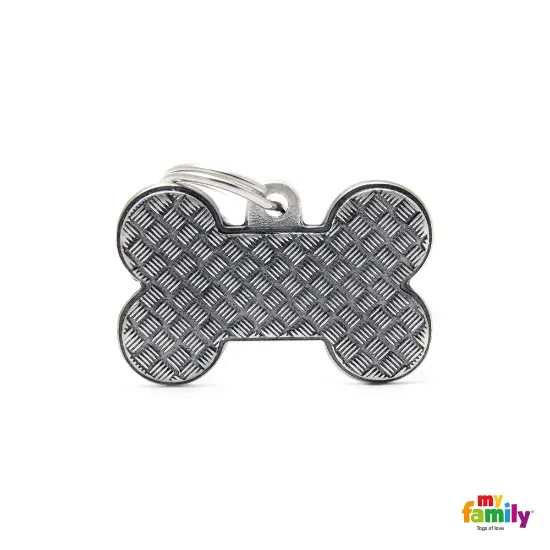 Снимка на My Family Bronx Dog Tag Big Bone Platform - Ръчно изработен медальон кокал - адресник за кучета 2.5 см. / 3.8 см.