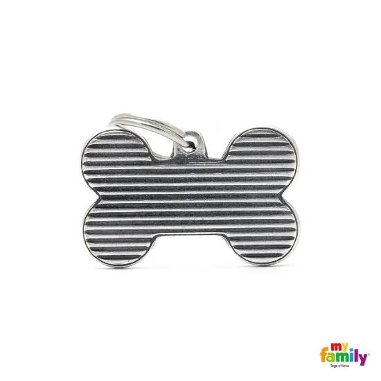 Снимка на My Family Bronx Dog Tag Big Bone Shutter - Ръчно изработен медальон кокал - адресник за кучета 2.5 см. / 3.8 см.
