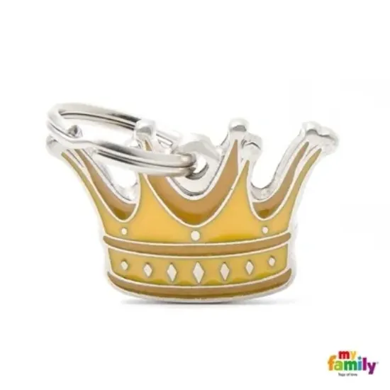 Снимка на My Family Dog Tag Crown- Ръчно изработен медальон , корона- адресник за кучета 3.00 см. / 2.00 см.