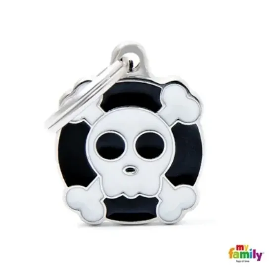 Снимка на My Family Dog Tag Skull- Ръчно изработен медальон , череп - адресник за кучета 2.30 см. / 2.30 см.