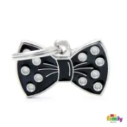 Снимка на My Family Dog Tag Black Tie- Ръчно изработен медальон , папийонка - адресник за кучета 1.90 см. / 3.00 см. 1