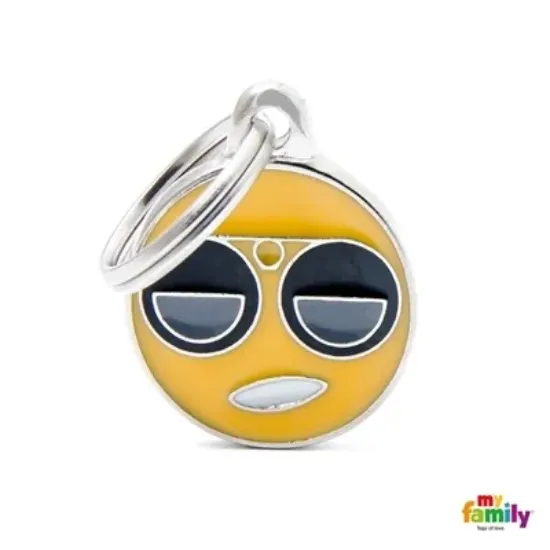 Снимка на My Family Dog Tag - Ръчно изработен медальон ,emoticon Cool - адресник за кучета 2.85 см. / 2.15 см.