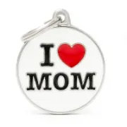 Снимка на My Family Dog Tag - Ръчно изработен медальон , с надпис I Love Mom - адресник за кучета 3.93 см. /3.17 см. 1