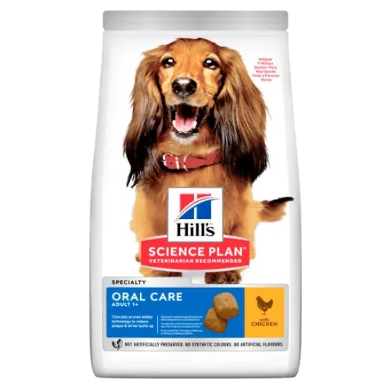 Снимка на Hill's Science Plan Adult Oral Care С Пилешко - Пълноценна суха храна за подобряване на устната хигиена при кучета над 1 година, 12 кг.