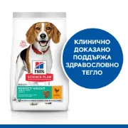 Снимка на Hill's Science Plan Perfect Weight Medium Adult Chicken - Пълноценна суха храна за намаляване и поддържане на теглото ,с пилешко за кучета от средни породи над 1 год., 12 кг. 2