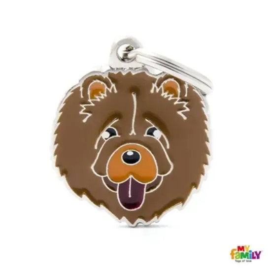 Снимка на My Family Dog Tag - Ръчно изработен адресник , Chow Chowl Dog за кучета 2.7 см/ 2.7 см.