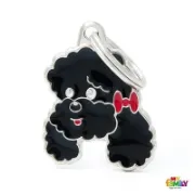 Снимка на My Family Dog Tag - Ръчно изработен адресник , Poodle Dog за кучета 2.5 см/ 2.3 см. черен 1