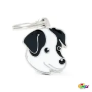 Снимка на My Family Dog Tag - Ръчно изработен адресник , Jack Russell Dog за кучета 2.2 см/ 2.1 см. черен 1