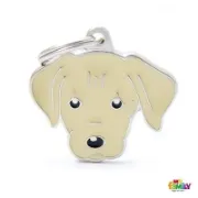 Снимка на My Family Dog Tag - Ръчно изработен адресник , Labrador Dog за кучета 3.3 см/ 2.6 см. кремав 1