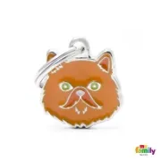 Снимка на My Family Cat Tag - Ръчно изработен адресник , Червена Персийска котка, 2.1 см/ 2.0 см. 1