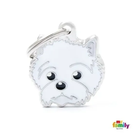 Снимка на My Family Dog Tag - Ръчно изработен адресник ,West Highland white Dog за кучета 2.7 см/ 2.6 см.