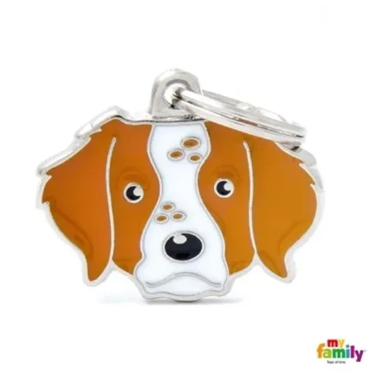 Снимка на My Family Dog Tag - Ръчно изработен адресник ,Britanny Dog за кучета 3.6 см/ 2.4 см.