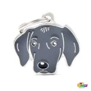 Снимка на My Family Dog Tag - Ръчно изработен адресник ,Weimaraner Dog за кучета 3.2 см/ 2.5 см. 1