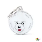 Снимка на My Family Dog Tag - Ръчно изработен адресник ,Bichon Frise Dog за кучета 2.7 см/ 2.6 см. 1