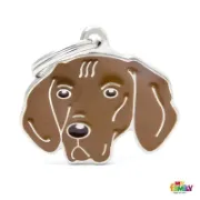 Снимка на My Family Dog Tag - Ръчно изработен адресник ,Vizsla Dog за кучета 3.4 см/ 2.4 см. 1