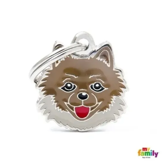 Снимка на My Family Dog Tag - Ръчно изработен адресник ,Pomeranian Dog за кучета 2.5 см/ 2.3 см.