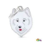 Снимка на My Family Dog Tag - Ръчно изработен адресник ,Samoyed Dog за кучета 3.2 см/ 2.5 см. 1
