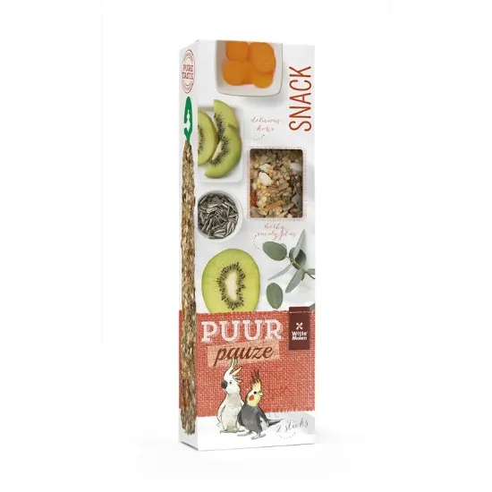 Снимка на Witte Molen Puur Sticks COCKATOO KIWI & EUCALYPTUS - Премиум лакомство за средни папагали , крекери с киви и евкалипт 140 гр.