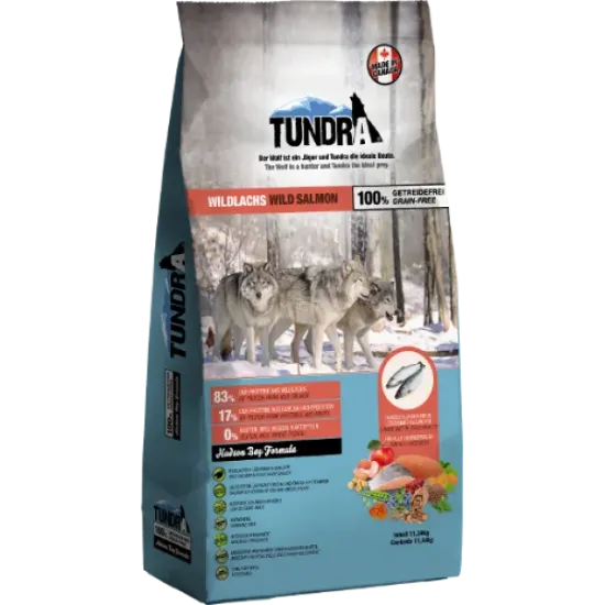 Снимка на Tundra Dog Dry Adult Wild Salmon - Премиум пълноценна суха храна за израснали кучета, без зърно , с дива сьомга 11.340 кг.