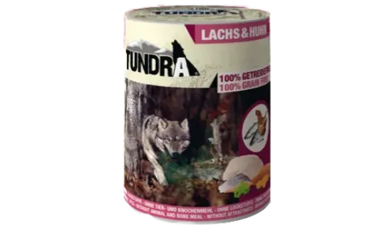 Снимка на Tundra Dog Salmon Chicken - Премиум консервирана храна за кучета, без зърно , с пилешко и сьомга, 2 броя х 400 гр.