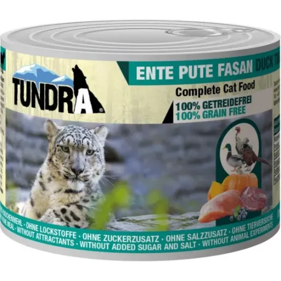 Снимка на Tundra Cat Duck,Turkey and Pheasant - Премиум консервирана храна за израснали котки, без зърно , с патешко,пуешко и фазан, 2 броя х 400 гр.