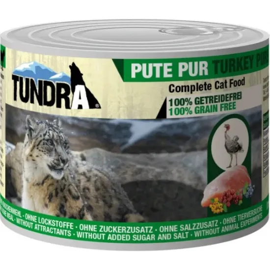 Снимка на Tundra Cat Pure Turkey - Премиум консервирана храна за израснали котки, без зърно , с чисто пуешко месо, 2 броя х 200 гр.