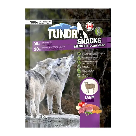 Снимка на Tundra Snack Joint Care Lamb - Премиум лакомство за кучета , без зърно , снакс с агнешко месо, 2 броя х 100 гр.
