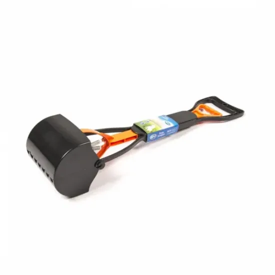 Снимка на Duvo Plus Poop Scooper Min - Пластмасова хигиенична лопатка за кучешки отпадъци 28 см. черно-оранжева