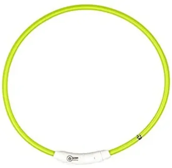 Снимка на Duvo Plus Ring Flash Licht USB Nylon - Светещ нашийник за кучета , с Usb зареждане ,30см. до 45 см. зелен