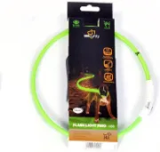 Снимка на Duvo Plus Ring Flash Licht USB Nylon - Светещ нашийник за кучета , с Usb зареждане ,35 см. до 65 см. зелен 1