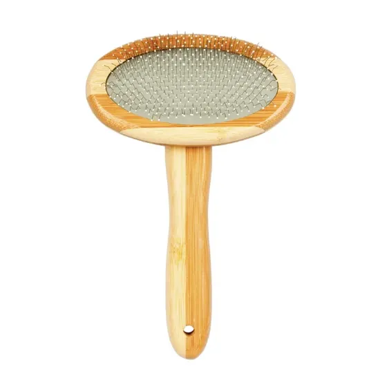 Снимка на Duvo Plus Slicker Brush - Бамбукова чета за кучета и котки, за гъста, дълга или къдрава козина 19.5 /12 см.
