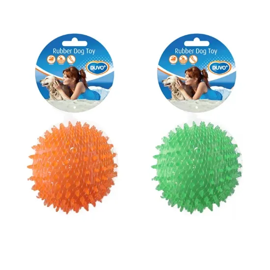 Снимка на Duvo Plus TPR Hedgehog Ball - TRP плаваща топка таралеж ,за кучета 12 см. оранжева / зелена