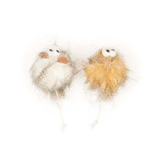 Снимка на Duvo Plus Wooly - Котешка играчка , вълнена мишка с катнип кафява/бежава