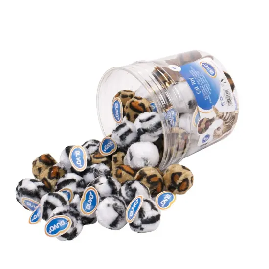 Снимка на Duvo Plus Plush Safari Ball - Забавна котешка играчка - плюшена топка