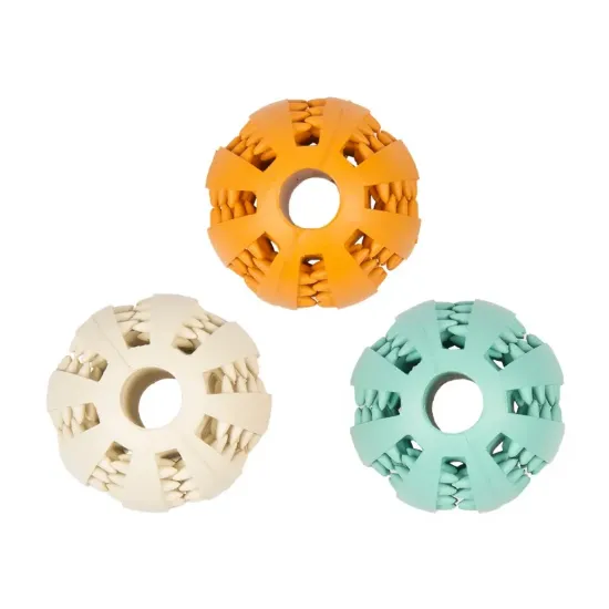 Снимка на Duvo Plus Rubber Dental Ball With Flavouring - Дентална играчка за кучета , ароматизирана топка , масажираща венците 7 см.