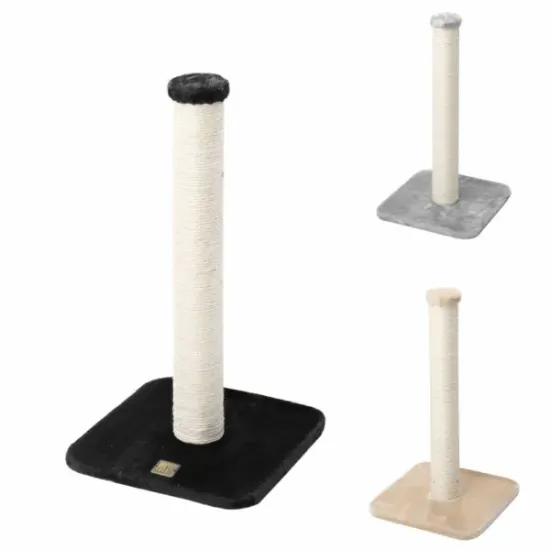 Снимка на Duvo Plus Scratching Tree Classic Stamp - Котешка драскалка от здрав сезал и плюшено покритие , три цвята , 35x35x60 см.